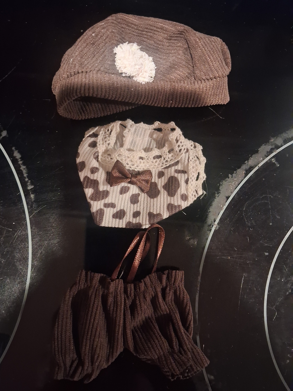 Baby Doll Brown Ribbed Cap and Accessories Set